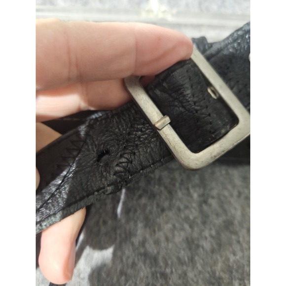 Giovanni Navarre Motorcycle Chaps Medium Black Italian Stone Design Leather - Picture 5 of 14